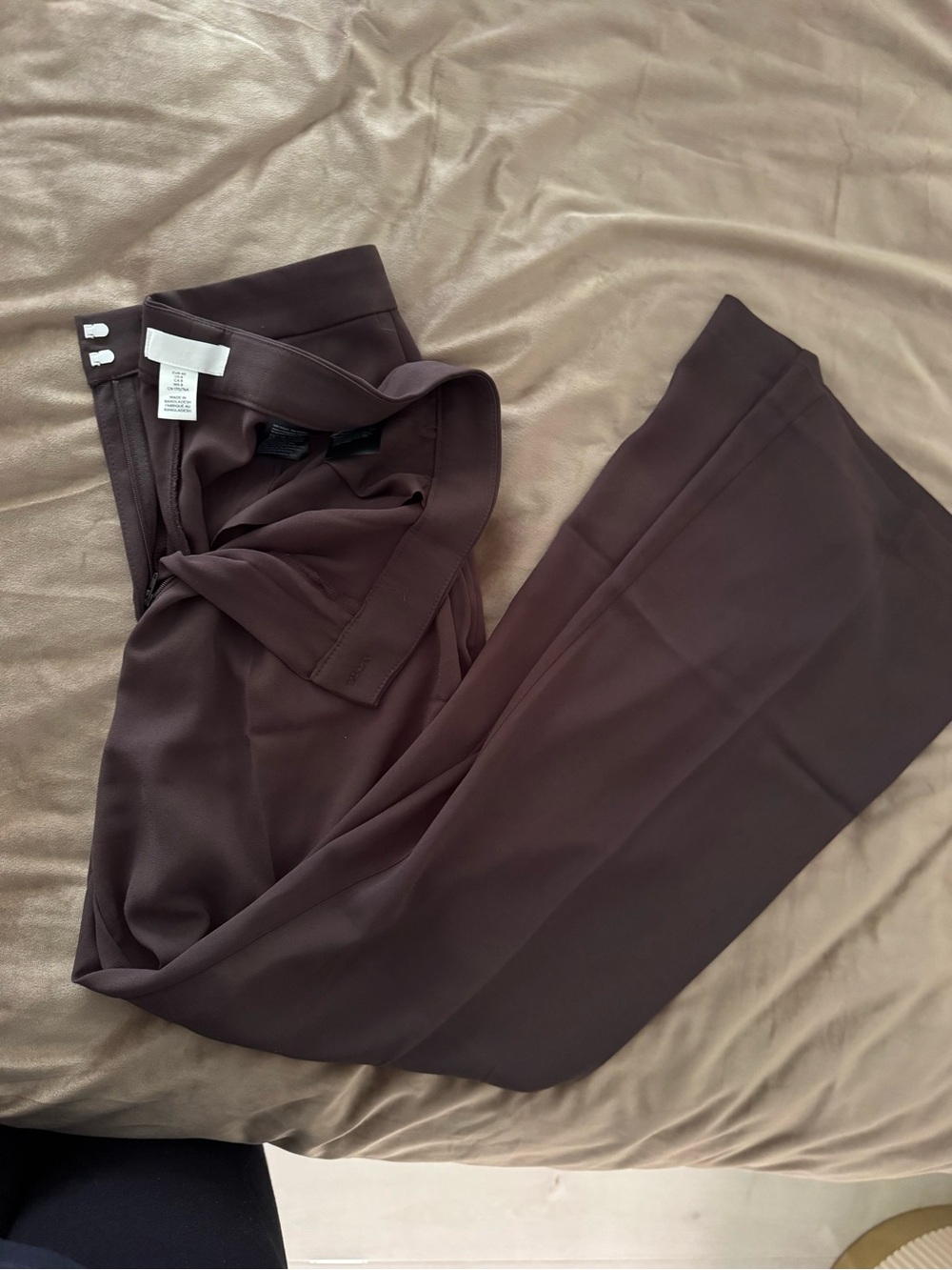 H&M Brown Wide-Leg Trousers